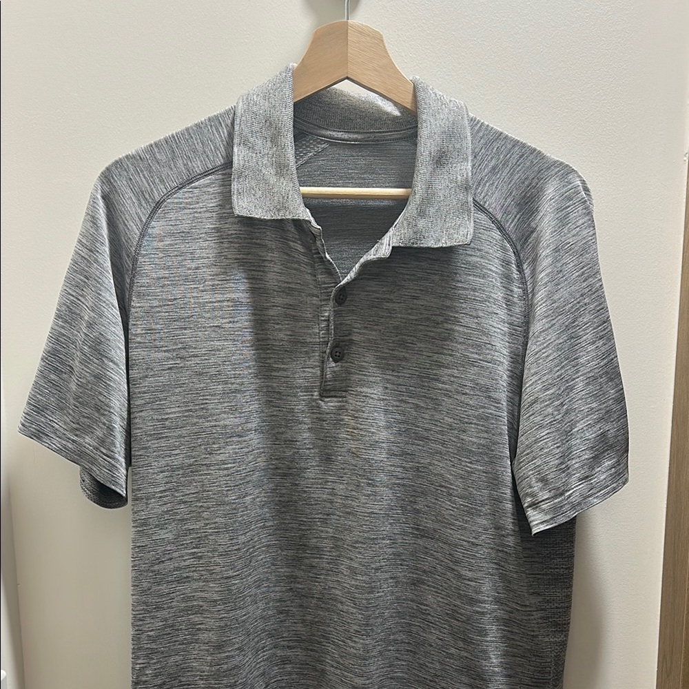 lululemon athletica Heathered Gray Metal Vent Tech Polo Shirt